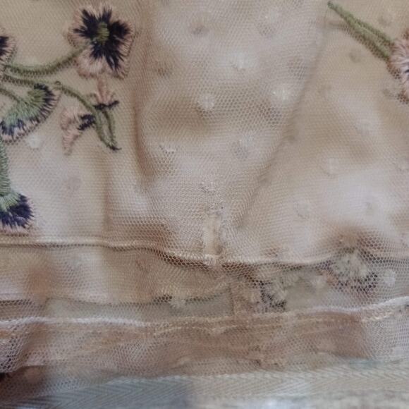 SPEECHLESS Girls M Beige Cream Purple Dress Floral Polka Dot Lace Sleeveless - Picture 9 of 10